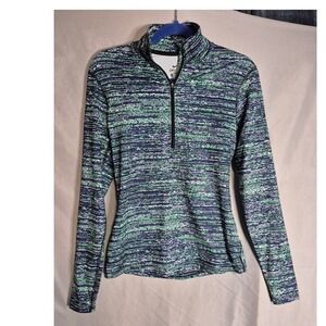 Nike Dri-FIT Half-Zip Pullover Women's Medium‎ Green Blue Athletic Top
